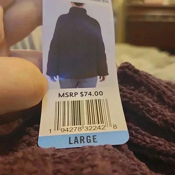 Seven7 CHENILLE SWEATER BLACKBERRY WINE - Picture 4 of 4